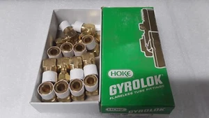 Qty 14 Hoke 4LM6-BR Male Elbow 1/4 Compression x 3/8 MNPT Lot of 14 - Picture 1 of 12