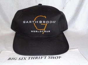 Garth Brooks recuerdos gira mundial concierto gorra de béisbol negra gorra snapback - Imagen 1 de 2