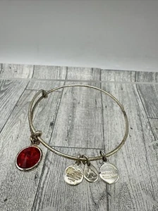 Alex and Ani Costume Jewelry Bracelet Charms American Flag Red Rhinestone - Picture 1 of 4