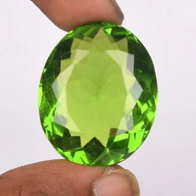 Piedra preciosa hidrotermal suelta de corte ovalado facetado de amatista verde 70,00 CT para anillo Foto 1 de 4