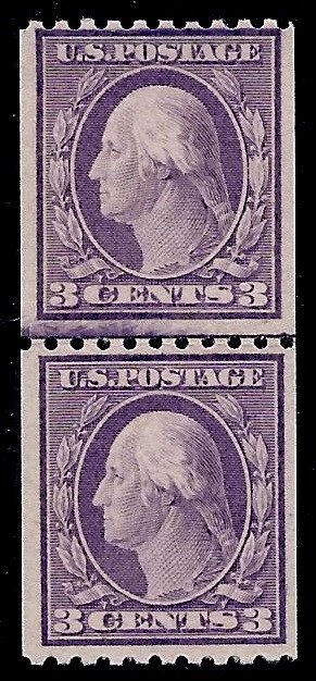489 - 3c F-VF Line Pair Unused Cat $40 as Used (Stk3) - Image 1 of 1