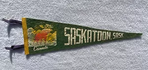Vintage Saskatoon Saskatchewan Kanada Elchgeweih Filzwimpel - Bild 1 von 8