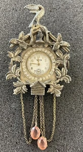 Mid Century Taylor Cuckoo Clock Brooch Watch..TJ361 - Picture 1 of 6