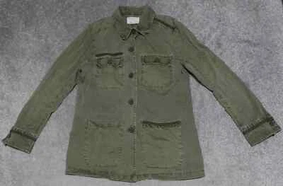 Caslon Utility 衬衫夹克女式小号绿色纽扣前长袖 — 第 1/4 张图片