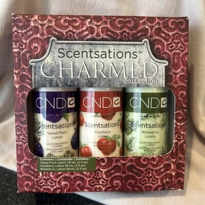 CND Scentsations CHARMED Holiday Pack 3 Lotions: Plum, Cranberry, Wicked Ivy NIB - Image 1 of 4