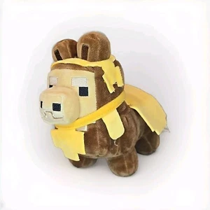 Mojang J!NX Minecraft - Happy Explorer Baby Llama Brown W/ Yellow 8” Plush 2019 - Picture 1 of 5