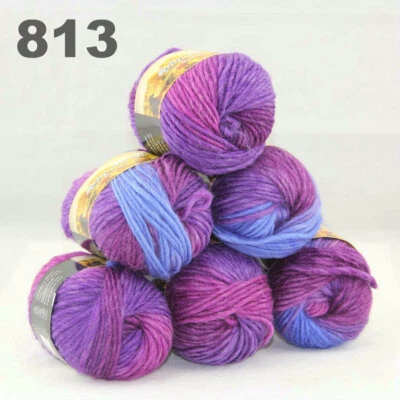 SALE 6BallsX50gr Warm Colorful Rugs Knitting Wool Blankets Crocheted Yarn 13 - Image 1 of 4