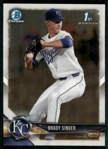 Bowman Draft 2018 primera base cromada Prospect BDC135 Brady Singer Royals - Imagen 1 de 2