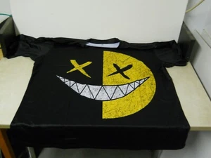 Yellow Demon Emoji XX Evil Smiley Face Men's Size 3XL Black T- Shirt NEW - Picture 1 of 6