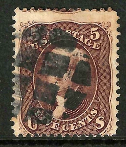 Sc #75/76 Misperf Fancy Cancel 5 Cent Jefferson 1861-62 Civil War US 39F82 - Picture 1 of 2