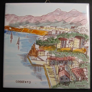 Sorrent Italien Urlaub Reise Souvenir Keramikfliese Untersetzer Wandbehang - Bild 1 von 2