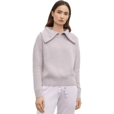 Club Monaco 羊绒双面针织 Periwinkle Johnny 领套衫女式 S 码 — 第 1/4 张图片