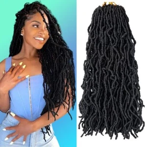 Faux Locs Crochet Hair 18 Inch Soft Locs 6 Packs Crochet Hair Pre-looped Soft... - Picture 1 of 6