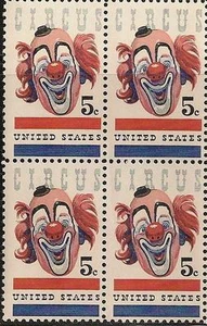 US 1309 American Circus 5c block 4 MNH 1966 - Picture 1 of 1