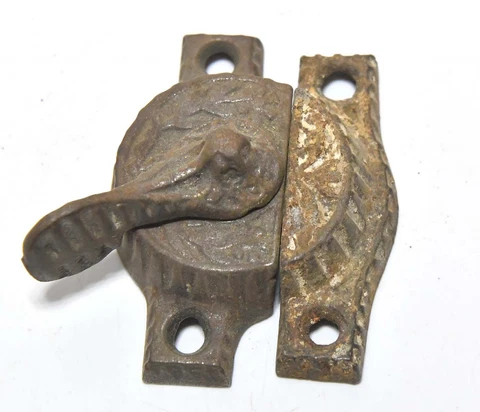 VINTAGE EASTLAKE STYLE WINDOWS SASH LOCK COMPLETE WITH KEEPER Cover