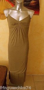 robe taupe ZOÉ TEE'S superfine TAILLE 2 NEUVE ÉTIQUETTE - Picture 1 of 3