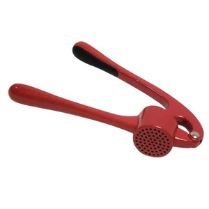 Zulay Red Garlic Press Crusher Mincer Heavy Duty Metal Kitchen Gadget Tool - Picture 1 of 8