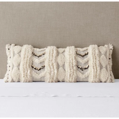 Restoration Hardware RH Moroccan Arrow Kilim Band Lumbar Wedding Pillow 14 x 36 - Image 1 of 4