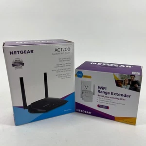 NETGEAR AC1200 Dwuzakresowy router Wi-Fi + przedłużacz zasięgu N300 - Zdjęcie 1 z 6