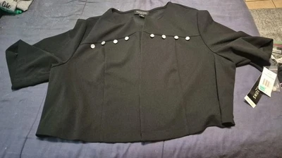 Size 1X Perceptions Black Jacket/Shrug - Image 1 of 3