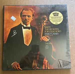 SEALED Pablo Casals BACH Six Suites for Cello Solo - Angel 3 LP set CB-3786 Mint - Picture 1 of 10