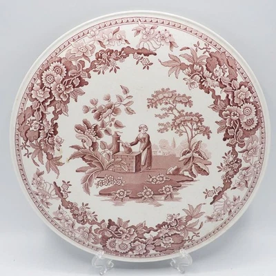 Plato de pastel rosa bien levantado Spode Archive Collection Girl at Foto 1 de 4