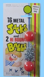 Vintage Harco 16 Metall Wagenheber & 2 Hi Bounce Kugeln versiegelte Packung 35476 Hergestellt in Taiwa - Bild 1 von 3