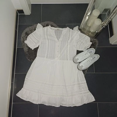 Neu sommerkleid oversize 40 42 44 knielang blusenkleid baumwolle Stickerei Top - Bild 1 von 4