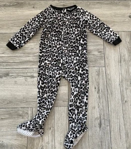 The Place 3T Fleece PJ with Feet Footie One Piece Cheetah kitty - Picture 1 of 5
