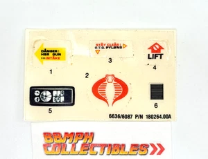 ULTRA RARE NEW UNUSED 1987 GI Joe Cobra BUZZ BOAR Stickers Labels Sheet Hasbro - Picture 1 of 1