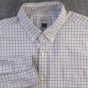 J Crew Shirt Medium Classic Pink Blue Check Long Sleeve Button Down - Picture 1 of 7