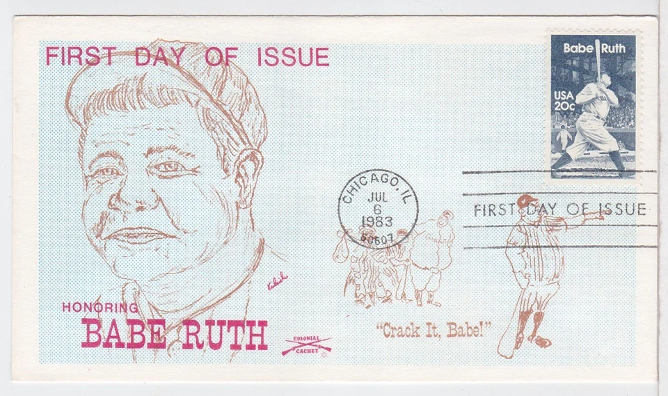 TurtlesTradingPost- Babe Ruth- 1983 #2046 FDC- Colonial Cachet - Image 1 of 1