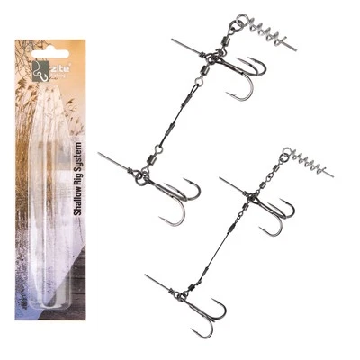 Shallow Rig System Blei S 9cm L 13cm Fertig Gummiköder Angeln Hecht Zite Fishing