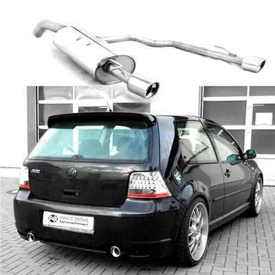 Ox Scarico Sportivo ESD per VW Golf 4 R32 Design Ogni 1x90mm Rotondo Rullato Con - Immagine 1 di 4