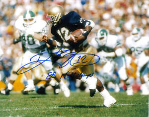 RICKY WATTERS NOTRE DAME FIGHTING IRISH 1988 NATIONAL CHAMPS  ACTION SIGNED 8x10