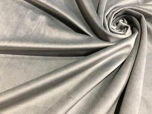 Tela decorativa de terciopelo de lujo material de terciopelo de tapicería fuerte 59" de ancho GRIS PLATEADO - Imagen 1 de 2