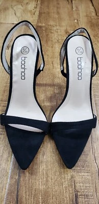 Zapatos Boohoo Mujer US 8-EU 39 Negro Stiletto Correa Punta Sandalias Foto 1 de 4