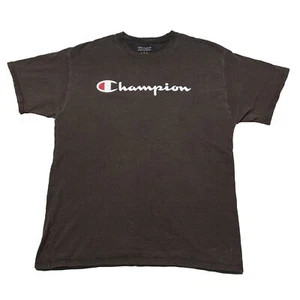 Champion Script Logo T-Shirt Men’s Large Brown Sports College Hipster Athletic - Picture 1 of 9