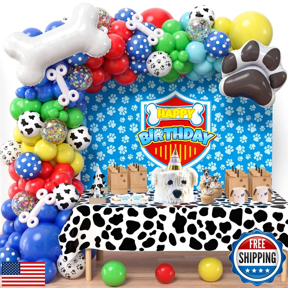 Winrayk 156Pcs Dog Paw Birthday Party Decorations Supplies for Boys Kids Teen - Image 1 of 4