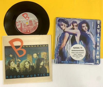 2x BANANARAMA UK 45s: Rough Justice LENTICULAR/More Than Physical POSTER ML 284 - Image 1 of 4