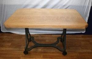 Table cast Iron oak Garden pub Breweriana Bespoke, Vintage (FREE UK POSTAGE) - Picture 1 of 11