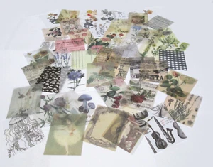 50 Mini vellum sheets 40mm x 50mm ADHESIVE REQUIRED Junk journals Scrapboooking - Picture 1 of 22