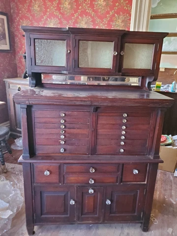 ANTIQUE MEDICINE DENTAL APOTHECARY MULTIDRAWER CABINET Cover