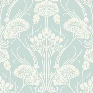 Antonina Vella CA1569 Wedgewood Blue Nouveau Raised Print Floral Damask - Picture 1 of 2
