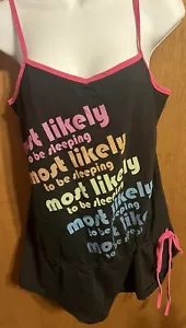Mujer Negro con Borde Rosa Fruit of the Loom Ropa de Dormir Cami - Talla L - Imagen 1 de 3