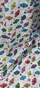 Tela blanca multicolor de lunares mariposa polietileno algodón 45"" PRECIO POR METRO - Imagen 1 de 2