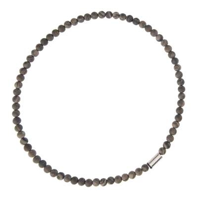 Ernstes Design Collier Edelstahl K199 Holzjaspis Perlen 6 mm Kette edvita petit - Bild 1 von 3