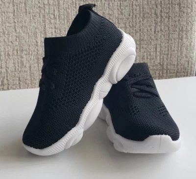 Toddler Sneakers, Lightweight Breathable Slip-On Shoes Baby Shoes Black - Image 1 of 4