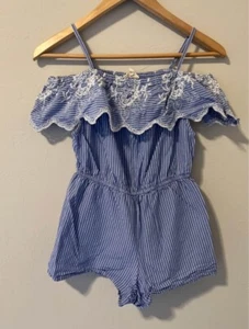 Blush Big Girls Romper With Embroidery Size L 14 to 16 - Picture 1 of 5