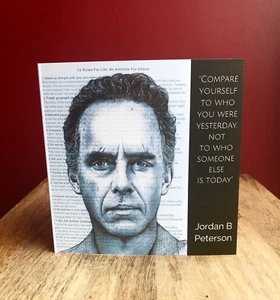 Jordan B Peterson Greeting Card.”Compare Yourself”. Pen Drawing.
